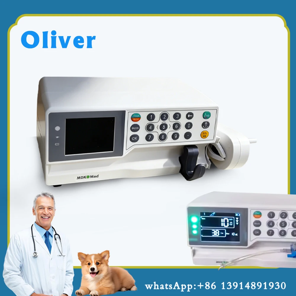 Pompe à perfusion automatique portable à pression de bulles avec alarme sonore, double usage pour clinique humaine et animale