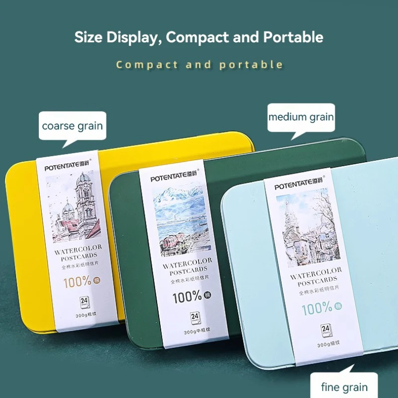 المهنية المائية ورقة بطاقة بطاقة بريدية القصدير صندوق الفنان الصف القطن 300 جرام غرامة/متوسطة/الحبوب الخشنة السفر رسم الفن لوازم