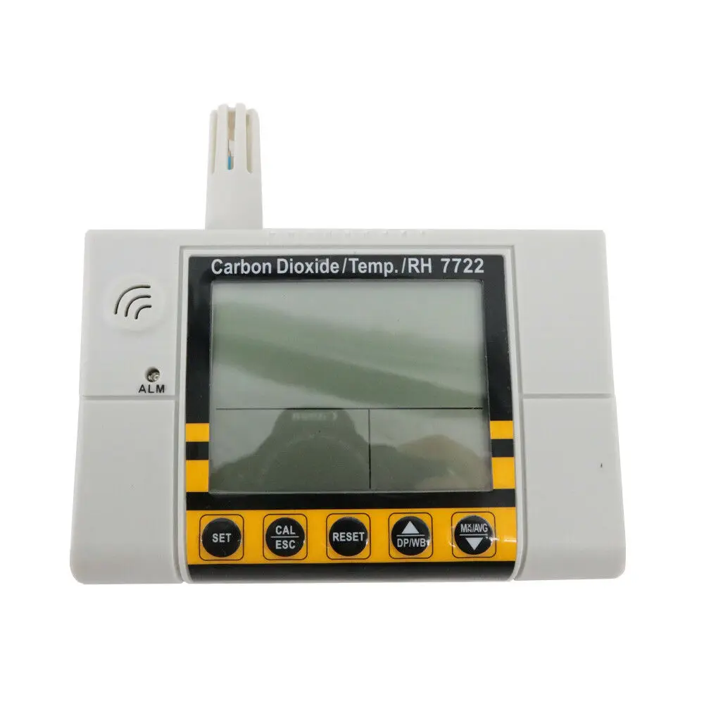 CO2 Gas Detector AZ7722 with Temperature and Humidity Test With Alarm Output Driver Built-In Relay Control Ventilation