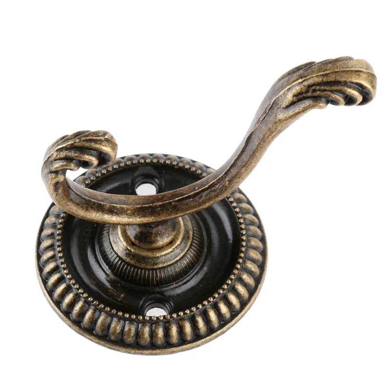 

A34R 30Pcs Antique Door Hanger Hooks Vintage Bathroom Wall Hanger Hats Bag Keychain Zinc Alloy Hook With Screws 5.4Cm