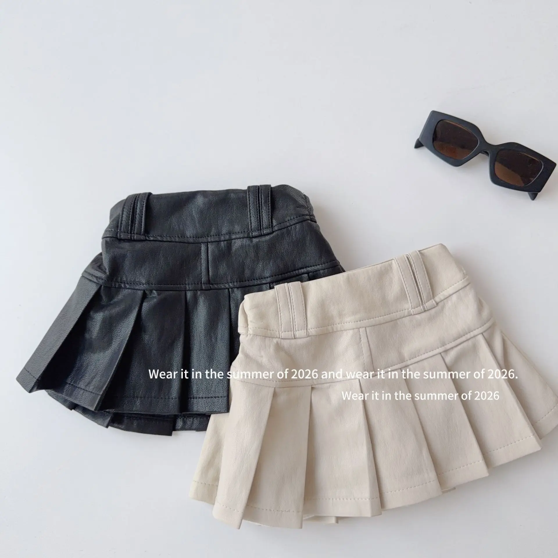 

Юбка для девочек 2026: новая коллекция весна-лето, детская одежда в корейском стиле, милая мягкая кожаная юбка для малышек, простой дизайн