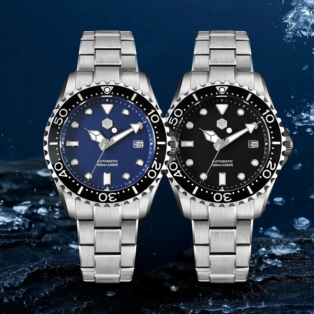 San Martin SN0009 40mm Men Watch Luxury Classic YN55 Automatic Mechanical Diving Watches Sapphire Luminous Waterproof 200m