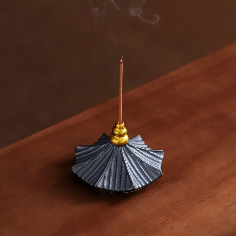Ceramic Octagonal Pagoda Top Incense Holder, Home Agarwood Sandalwood Incense Ornament, Desktop Fragrance Decor Censer