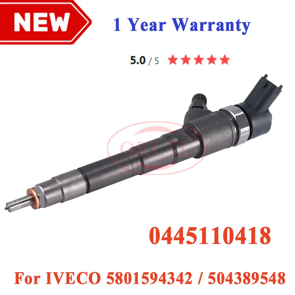 

New 0 445 110 418 Common Rail Fuel Injector 0445110418 0986435248 for IVECO 5801594342, 504389548