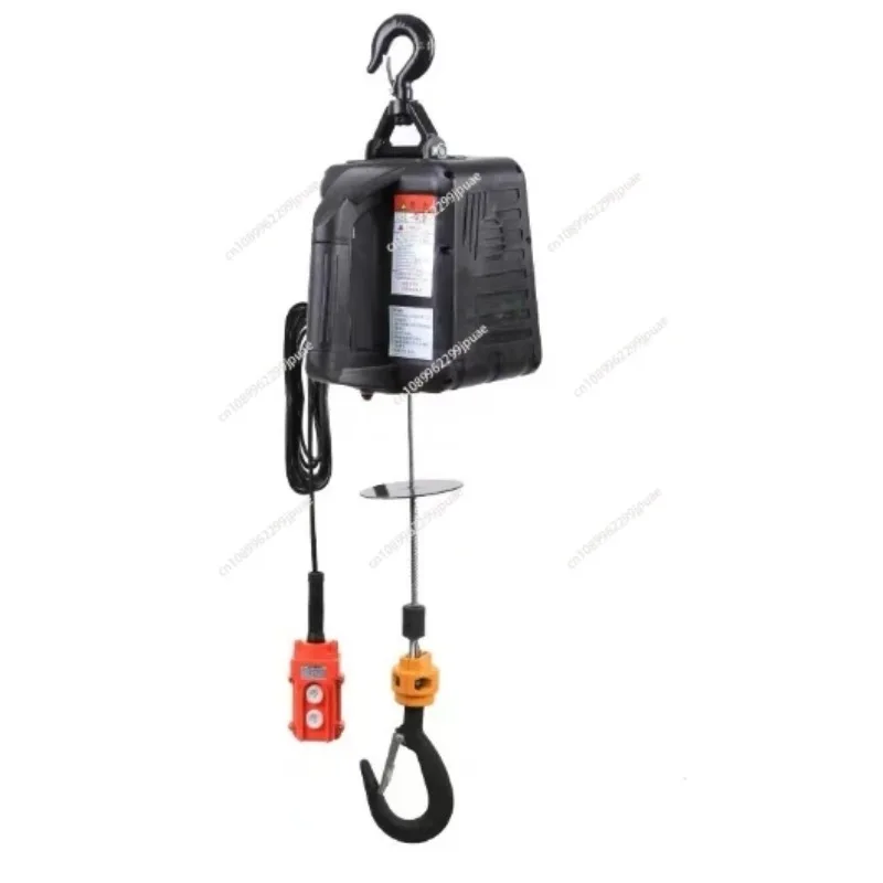 220V Portable Electric Wire Rope Hoist Household Lifting Winch Crane 100kg 200kg 300kg 500kg Hand Pull Block