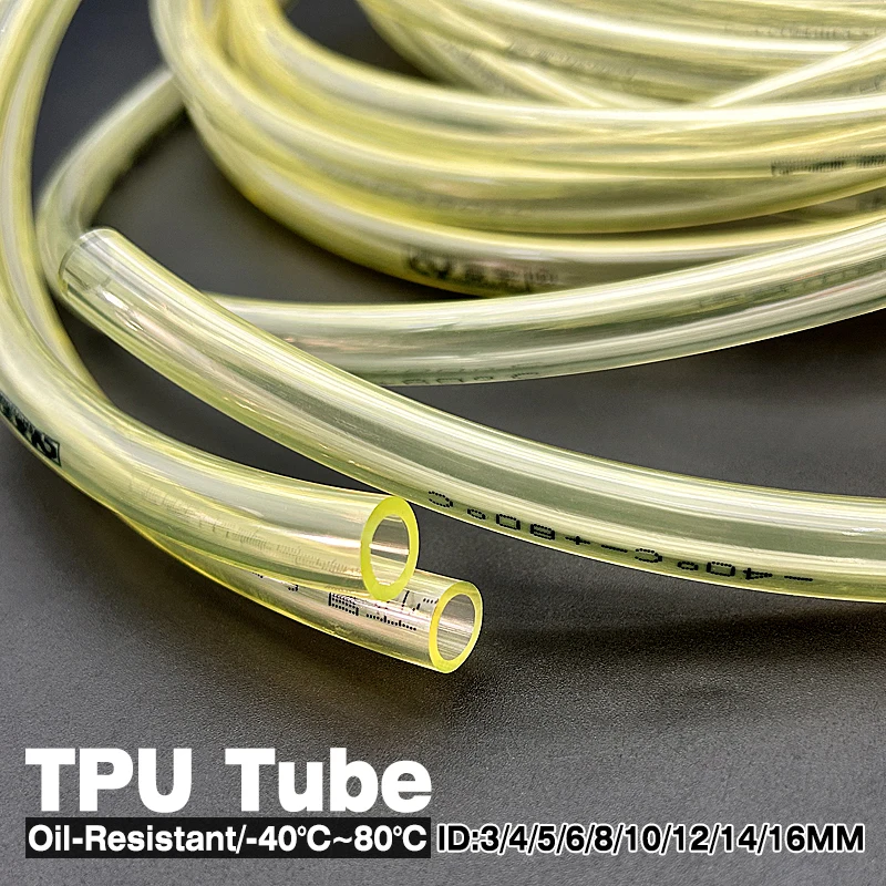 

Low-Temperature Resistant Hose ID 3~16 mm High-Transparency TPU Resin Oil-Resistant Pipe High-Wear Hydraulic Pneumatic Soft Tube