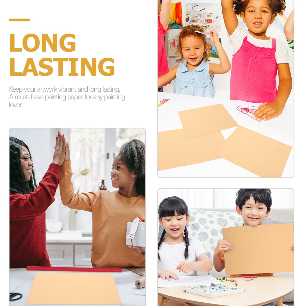 

50 Sheets Thick Brown Card A4 Painting Paper Ideal for Students Professionals Portable Sketch Drawing Daily Use Art Paper