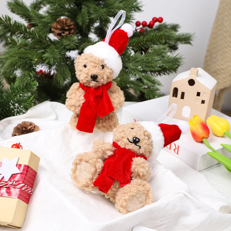 

Рождественский медведь, плюшевая кукла, шляпа, плюшевая кукла, украшение для гостиной, спальни, офисная скамейка, диван