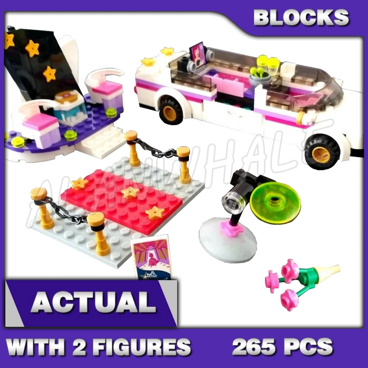 

265 шт., игрушка Friends Pop Super Star Limo, Livi Olivia, роскошный автомобиль 10405, модель, строительные блоки, кирпичные игрушки, совместимые с моделью