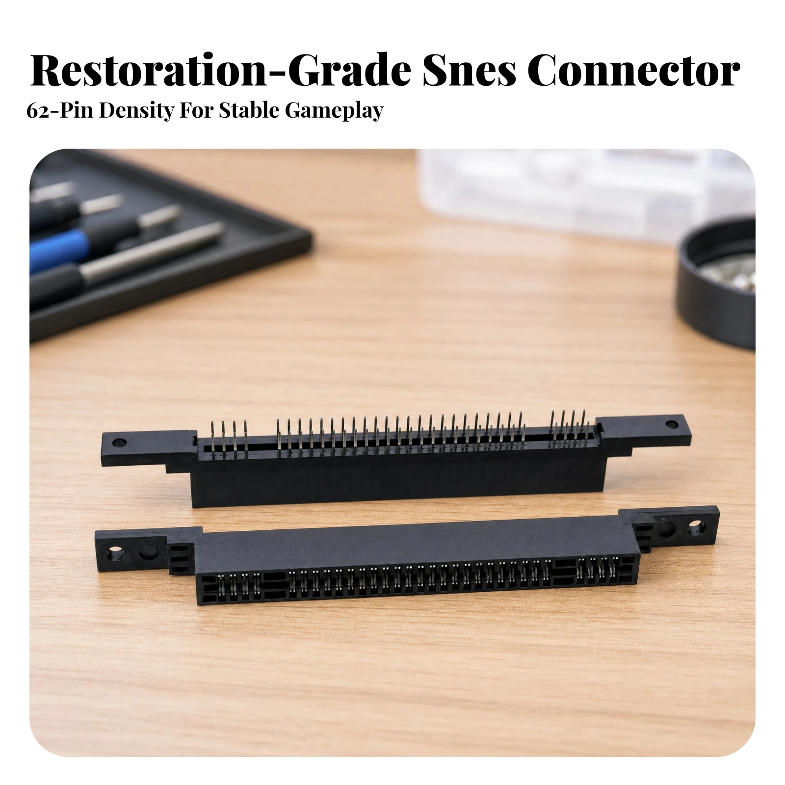 SNES Cartridge Connector Replacement Strong Compatibility 62-Pin Cartridge Slot Connector Stable Operation Reliable