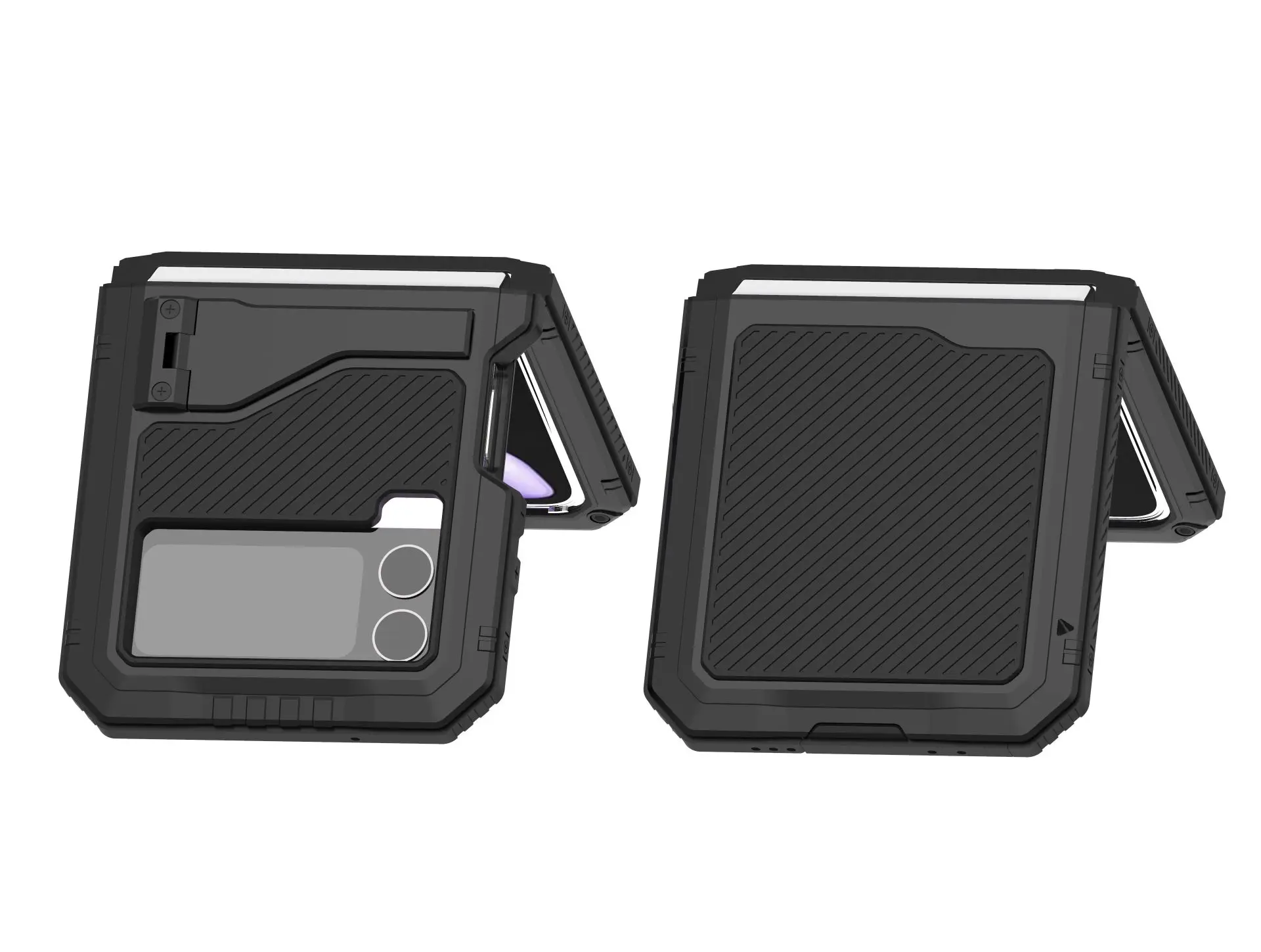 

R-just Rugged Armor 360 Full Mobile Phone Case For Samsung Galaxy Z Flip4 Flip 5 4 Flip5 Metal Aluminum Shockproof Cover