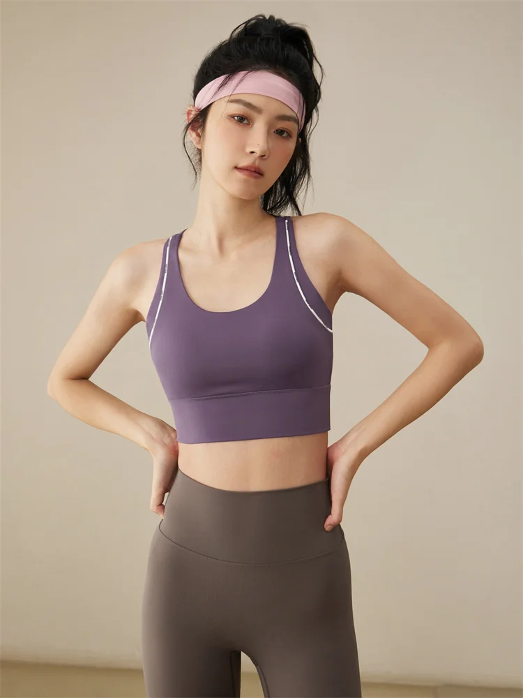 

Women's Yoga Sports Tank Top oproof Running High Intensi Vest Svel Fitn Clothing Upper Body Silk Material