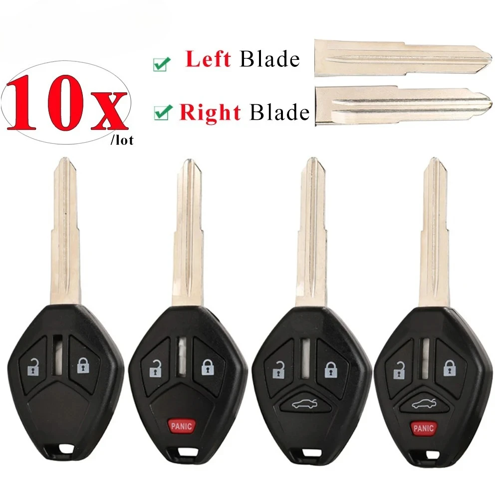 

10x чехол-брелок для Mitsubishi Lancer Outlander Endeavour Galant MIT11R MIT8 Blade, корпус дистанционного ключа, 2/3/4 кнопки, стиль автомобиля