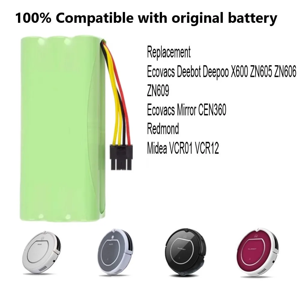 Ni-mh AA 3000mAh do ECOVACS Deebot Deepoo 14.4V akumulator Midea VCR01 VCR03 lusterko CEN360 Redmond odkurzacz