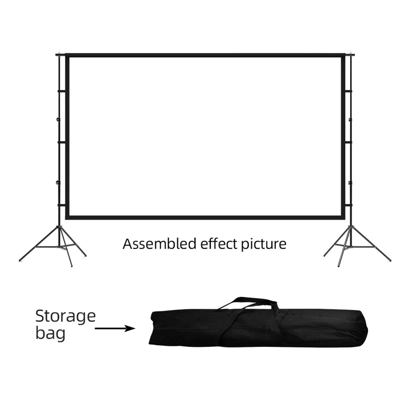 Projector Screen with Stand 100/120in Portable Projection Screen 16:9 4K HD Rear Front Projections Movies Screen with Carry Bag