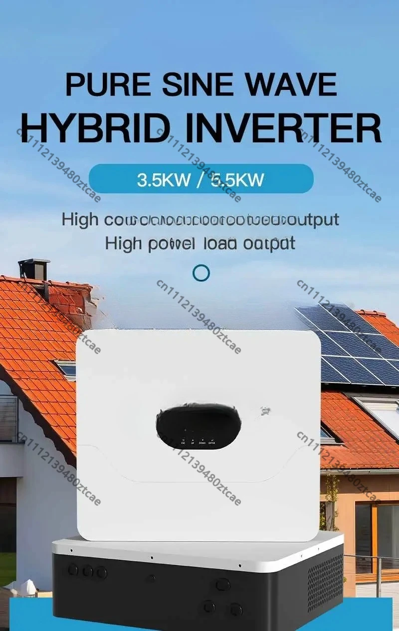 Pure Sine Wave Hybrid Solar Inverter WIFI Remote Control High Power 3.5KW5.5KW AC Household Solar Energy Storage System Inverter
