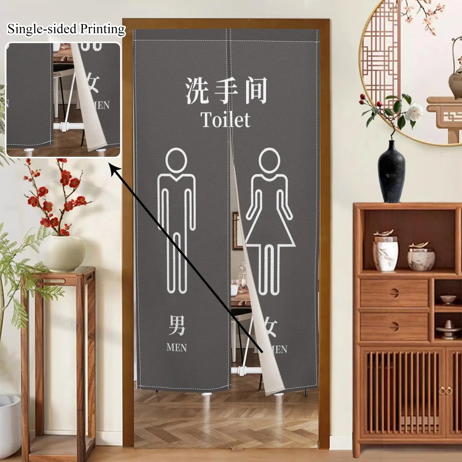 Japanese Noren Doorway Curtain Long Modern Style Window Treatment Toliet Printed Japanese Door Tapestry for Privacy Partition