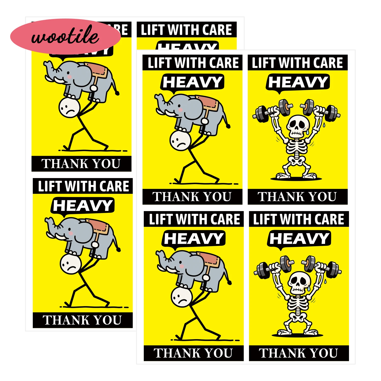 

2 * 3-дюймовые наклейки для этикеток креативного дизайна, 80 движущих предупредительных наклеек, желтая фоновая бумага, подходящая для небольших коробок, вес