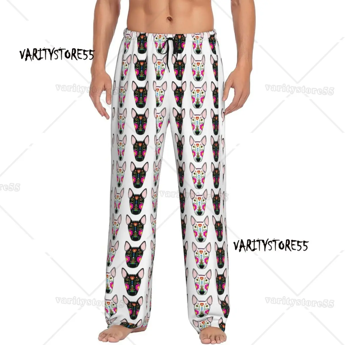 

Мужские пижамные штаны с мексиканским принтом Bullies, забавные бультерьеры, одежда для сна для сна с собакой, низ с карманами