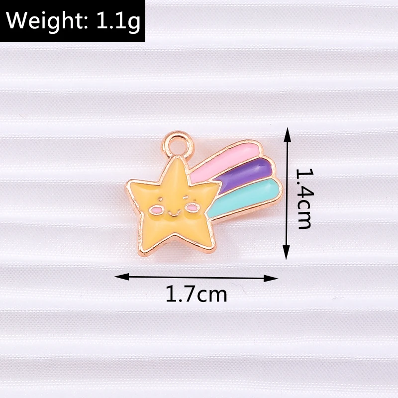 10 teile/los Cartoon Emaille Regenbogen Wolken Charms für Schmuck Machen Frauen Mode Tropfen Ohrringe Anhänger Halsketten DIY Handwerk Geschenk – Detail 16