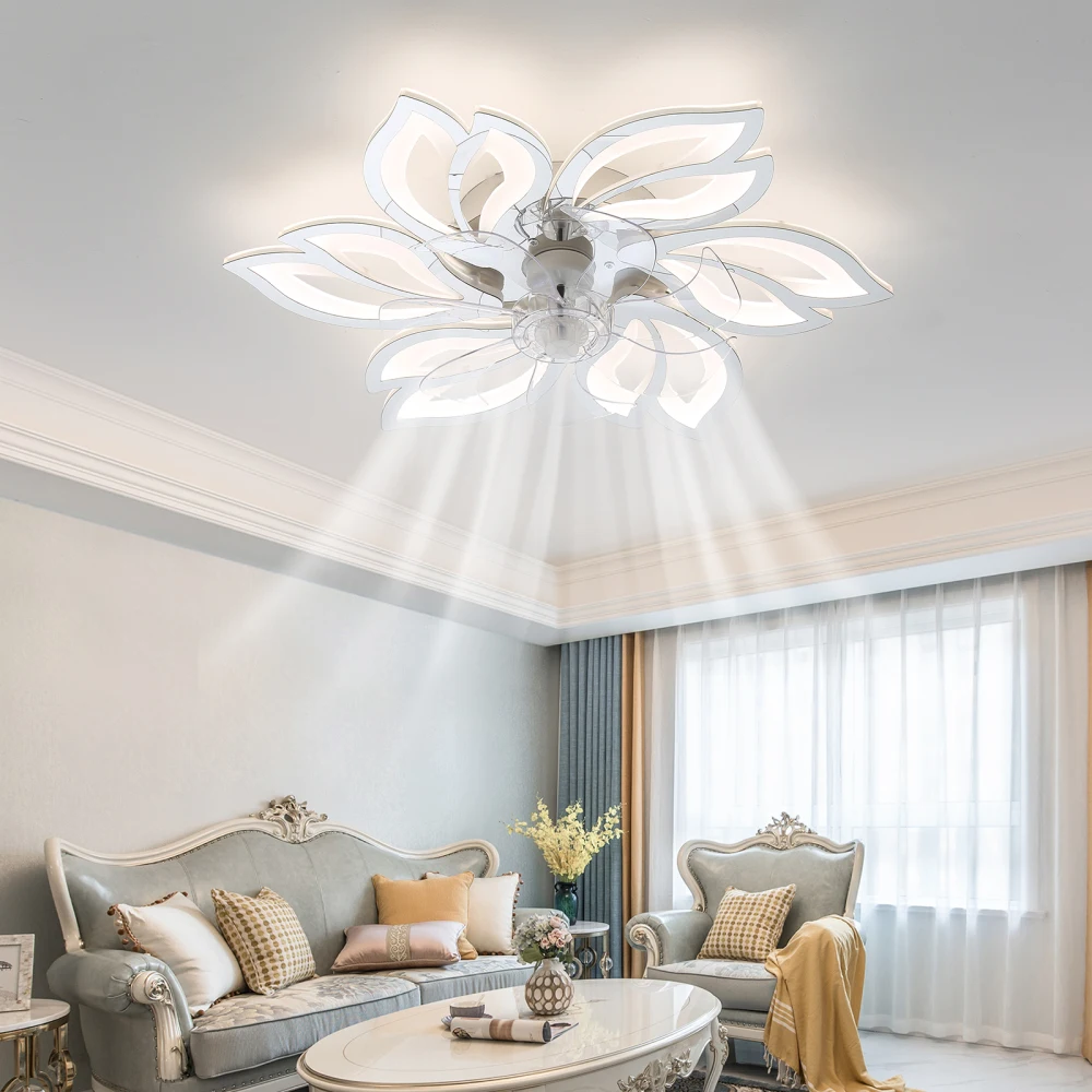 

25.5In Ceiling Fan with Lights, Remote Control 3 Color Temperatures,6 Gear wind Speed Fan Light