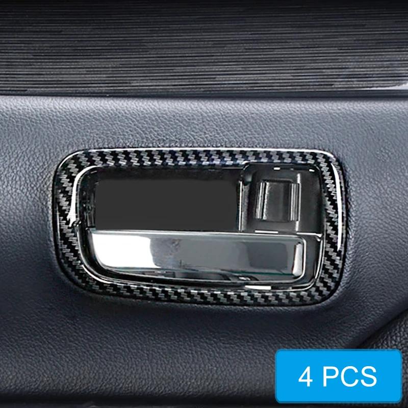 For Mitsubishi ASX Outlander Sport 2011-2023 Interior Door Handle Trims Surrounds Carbon Fiber