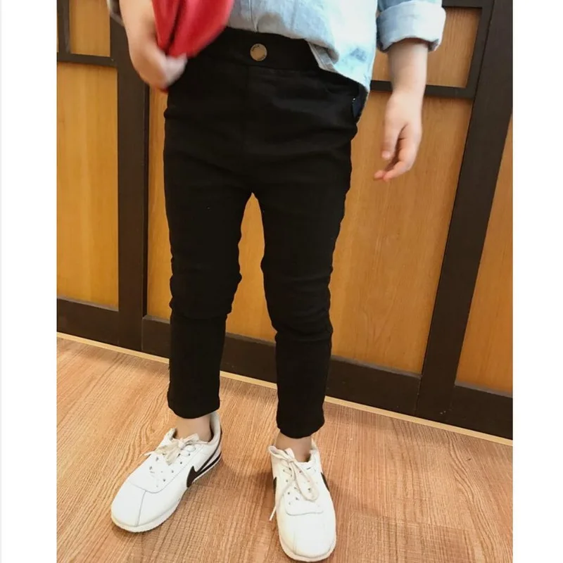 Spring Autumn Boys Pants Children Trousers Casual Kids Slim-fit Stretch Pants Khaki white black Girls Casual Pants 2-7 Years