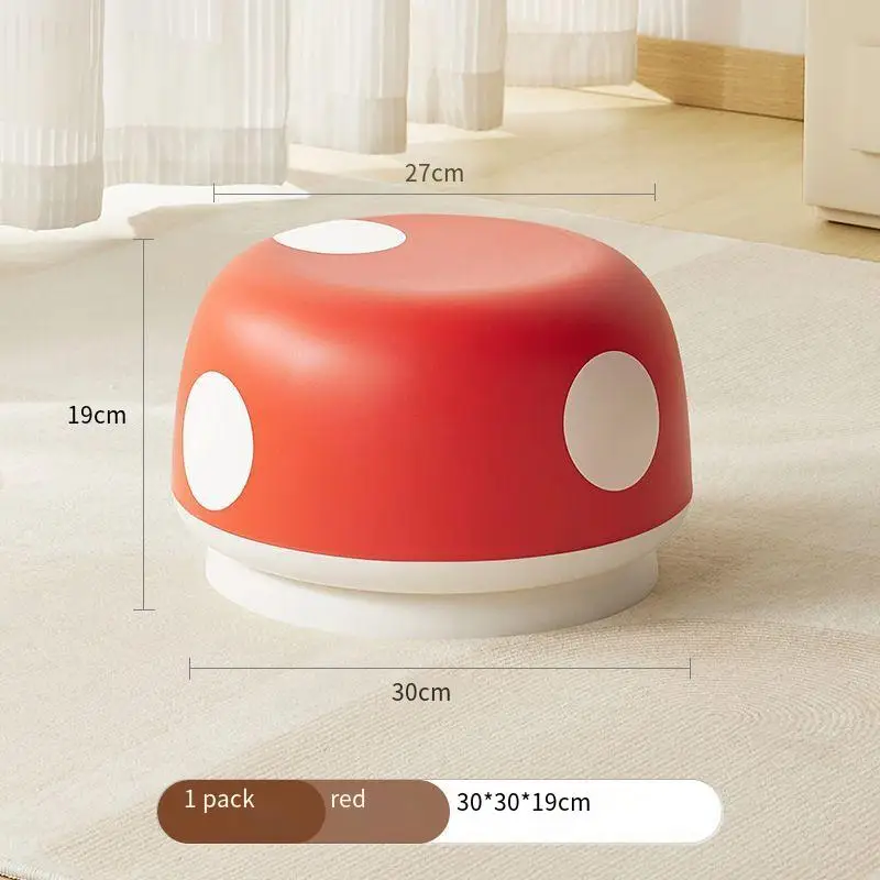 Mushroom Change Shoe Bench Home Makeup Seat Porcelain Stool Lounge Plastic Small Footrest Cushion Padded Stool Space-Saving Gift view 3