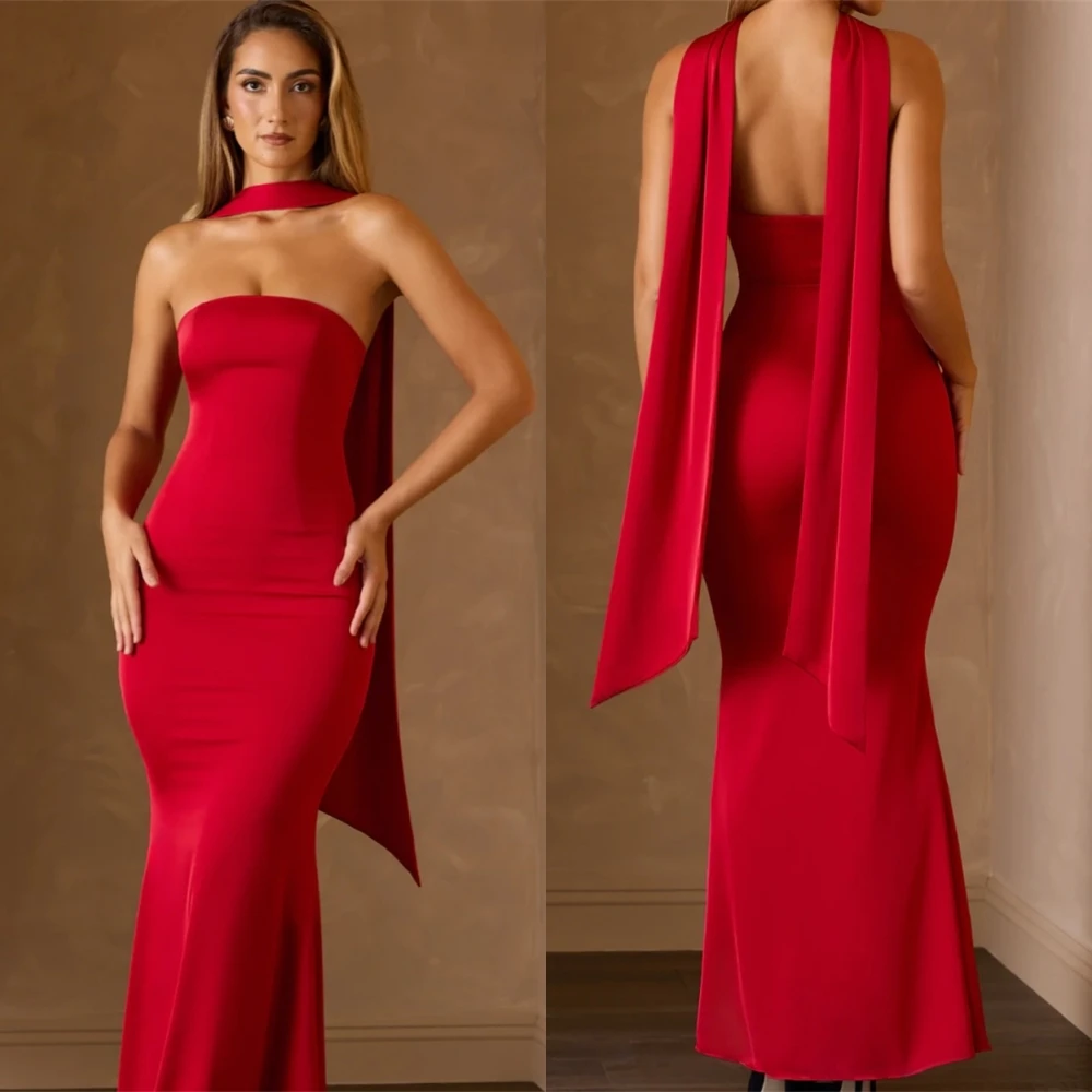 

Customized Elegant Strapless Evening Dress and Classic Jersey Special Occasion Gowns and Temperament Sleeveless Prom Dresses