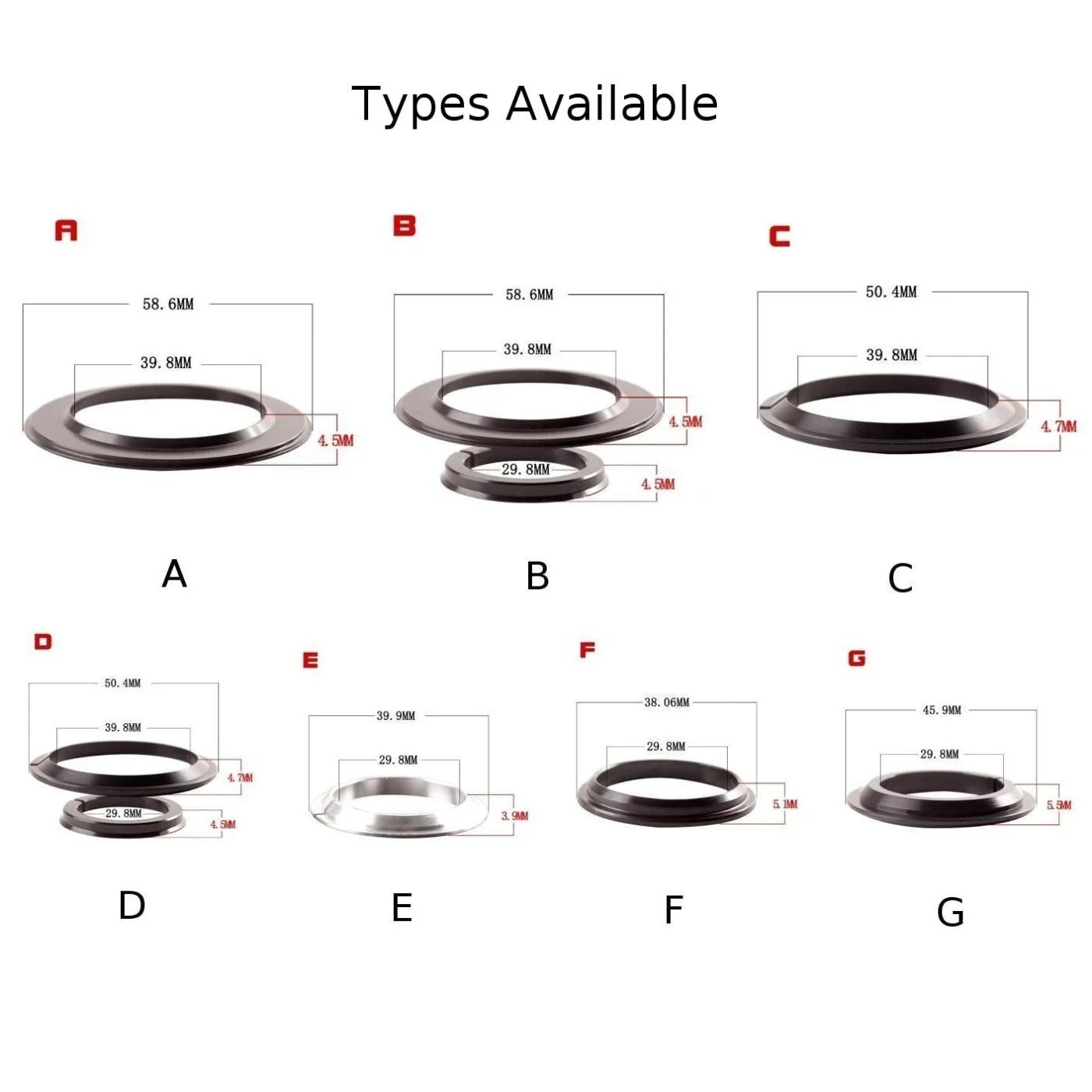 

Bicycle Forklifts Replacements Base Rings Aluminum Alloy Tapered Fork-Headtube Reducer Headset Adapter Bike Base Ring