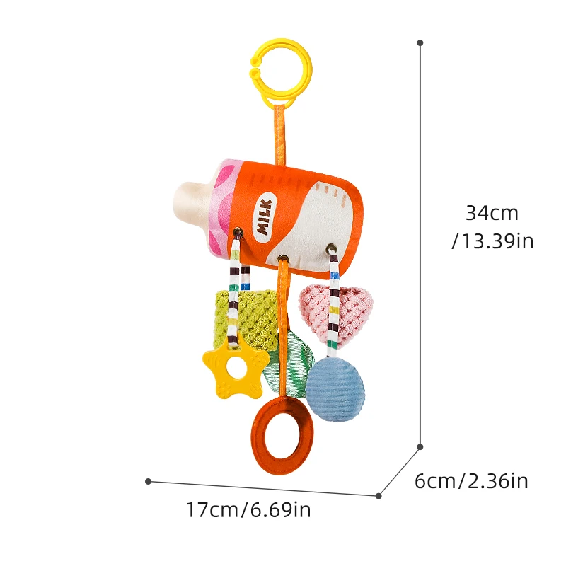 Passeggino Letto sospeso Giocattolo Massaggiagengive masticabile sicuro Regalo per neonato Giocattolo per sospensione per carrozzina con materiale morbido per neonati
