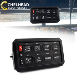 Car Switch Panel RGB 8 Gang Multi-Function Dimmable Circuit Control Relay System ON-Off Console For Truck Boat RV ATV UTV SUV