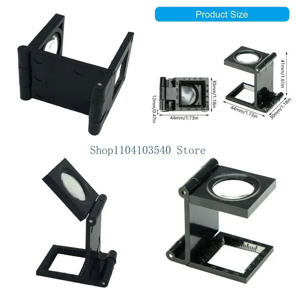02DC Compacted Foldable Magnifier 44x30x12mm Folded Size 8x Magnification 63mm Focal Length Suitable for Easy Carrying