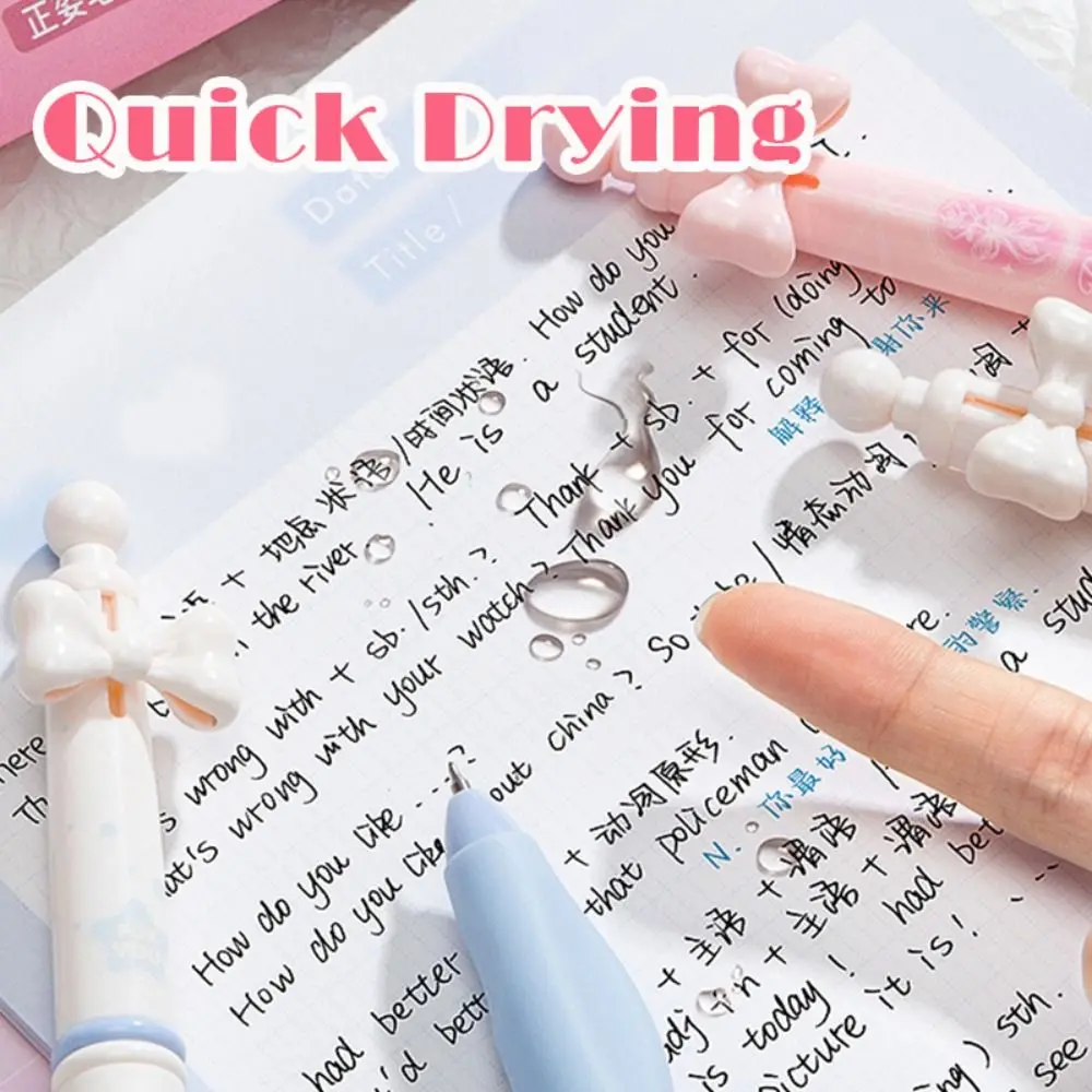 4PCS Multifunctional 0.5mm Black Ink Gel Pen CS Tip Quick Drying Neutral Pen 3D Patch Decor Ballpoint Pen Gift