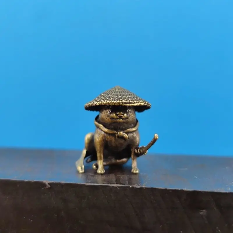 Statua in ottone Ronin Shiba Inu, figura del guerriero del cane samurai, regalo da collezione in metallo per i fan degli anime