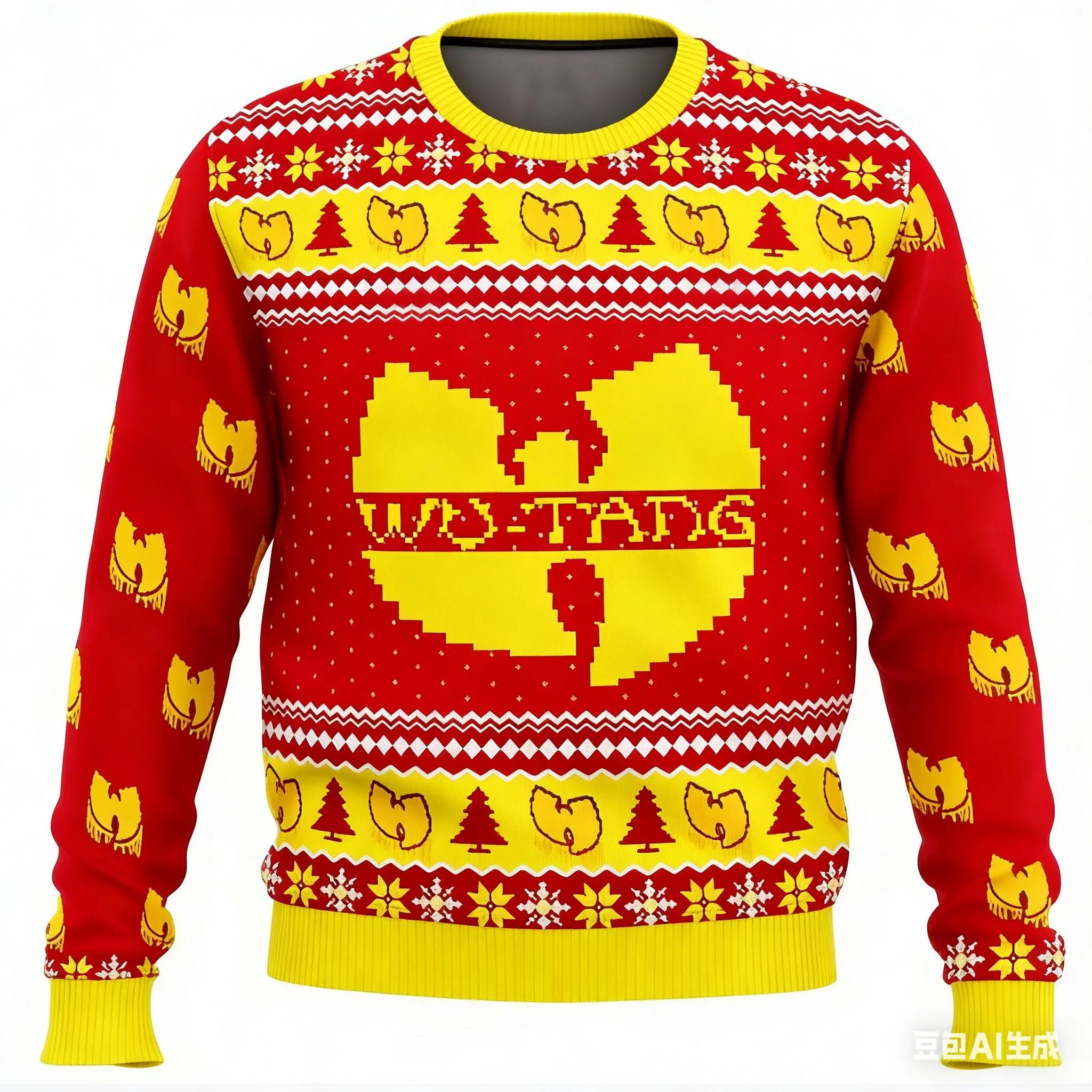 نعم، هذا هو وقت عيد الميلاد يو وو تانغ عشيرة الموسيقى 2026 موضة جديدة عيد ميلاد سعيد الرجال والنساء تي شيرت بأكمام طويلة