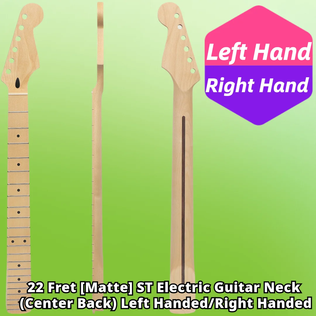 

DIY 22 Fret Electric Guitar Neck Maple Fingerboard Shank (Left Handed/Right Handed) with Back Center for Fend ST Electric Guitar