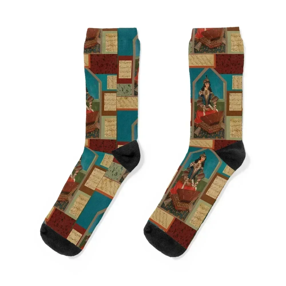 Persian Musician and Calligraphy Socks hockey Run happy essential Male Socks Women's