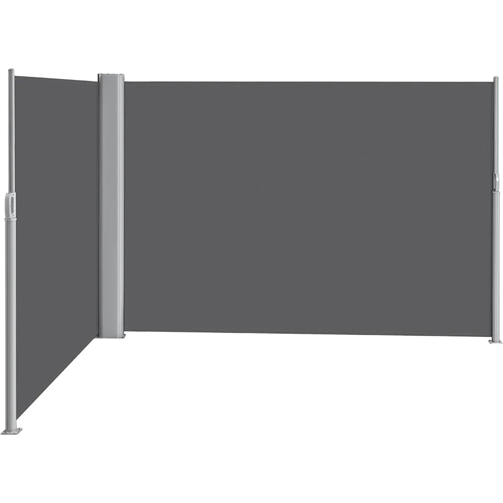 

236 x 71in/236×63in Double Side Awning, Patio Retractable Side Screen Awning, Privacy Divider Screen w/ 280g/m² Polyester