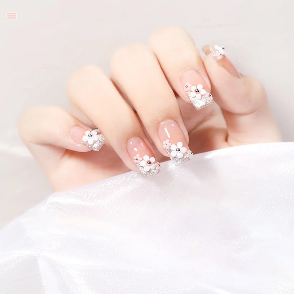 

Resin Flower Nail Art Decor 3 Boxes DIY naments Stickers Charms Natural Manicure Fake Nails Shiny Design Accessories 3D Jewelry