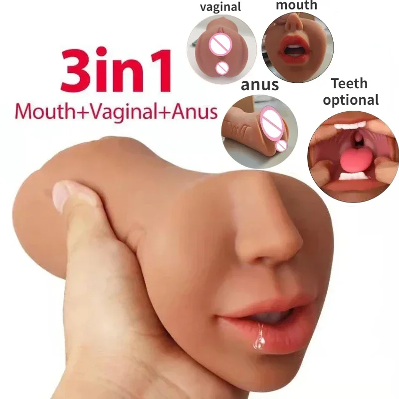 Herramienta sexual de masturbación masculina 3 en 1, Juguetes sexuales de bolsillo para hombres con copa masturbadora de vagina realista, juguetes sexuales Dol para hombres