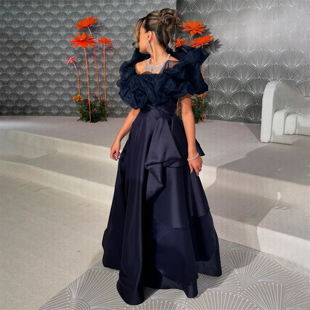 

ROYET Strapless Pleat Off The Shoulder Elegant Mermaid Evening Dress For Woman Floor Length Formal Long Prom Gown New 2024