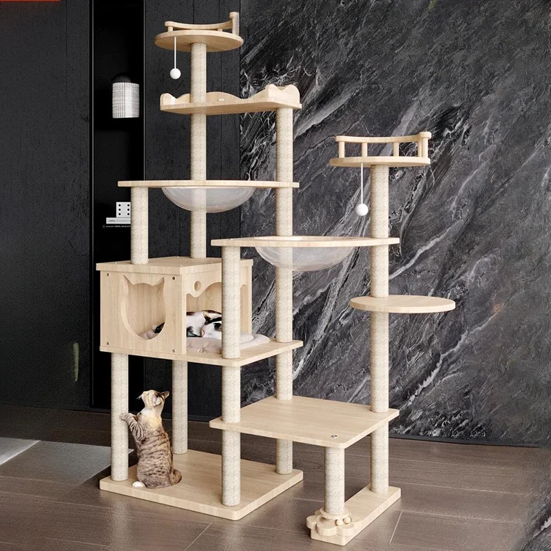 Wood Nest Cat Scrapers Climbing Shelf Space Saving Toys Shelf Cat Scrapers Tree Tower Cat Supplies MR50CS