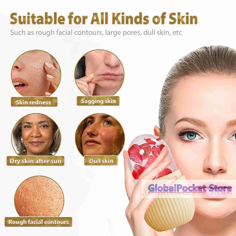 [TG823]Ice Face Roller  Beauty Massage Silicone Ice Mold For Eye Puffiness Ice Facial Roller Shrink Pores Multifunctional Mold