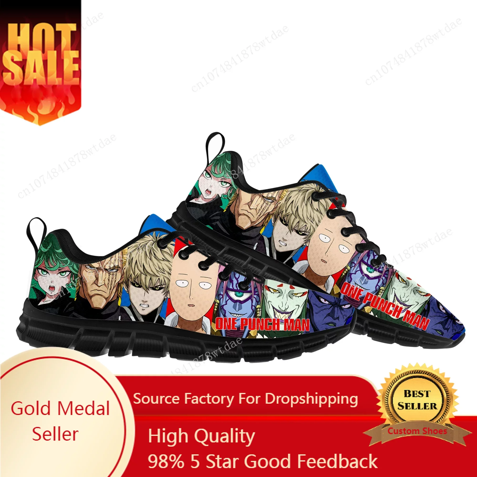 One Punch Man Sports Shoes Mens Womens Teenager Sneakers Saitama High Quality Anime Manga Sneaker Custom Shoe