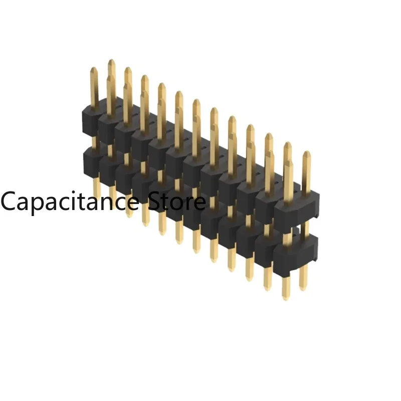 

10PCS 1.27/2.0 2.54 pitch row pin single double plastic 180 degree seat connector terminal gold-plated
