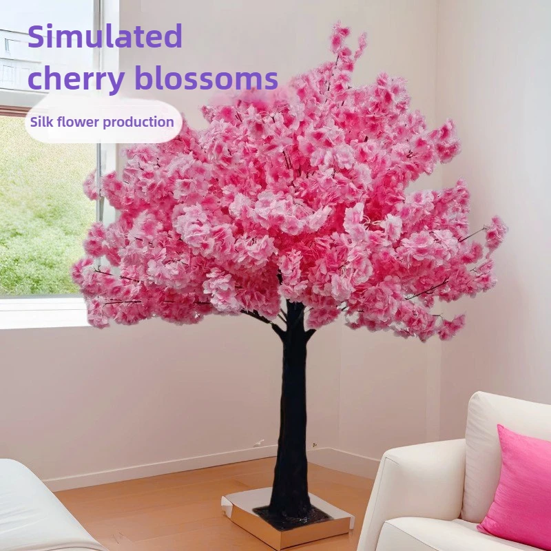 

1.5m artificial cherry tree pink indoor wedding decoration landscape disassembly cherry tree champagne white