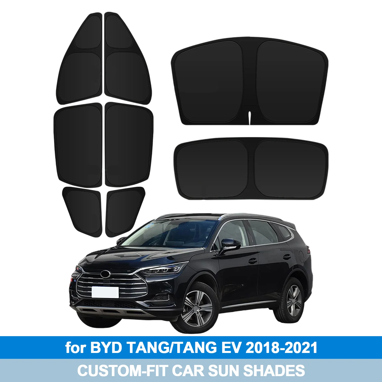

For BYD TANG/TANG EV 2018-2021 Windshield Sun Shade Side Window Shades Cover Sun Visor Shield Privacy Protection