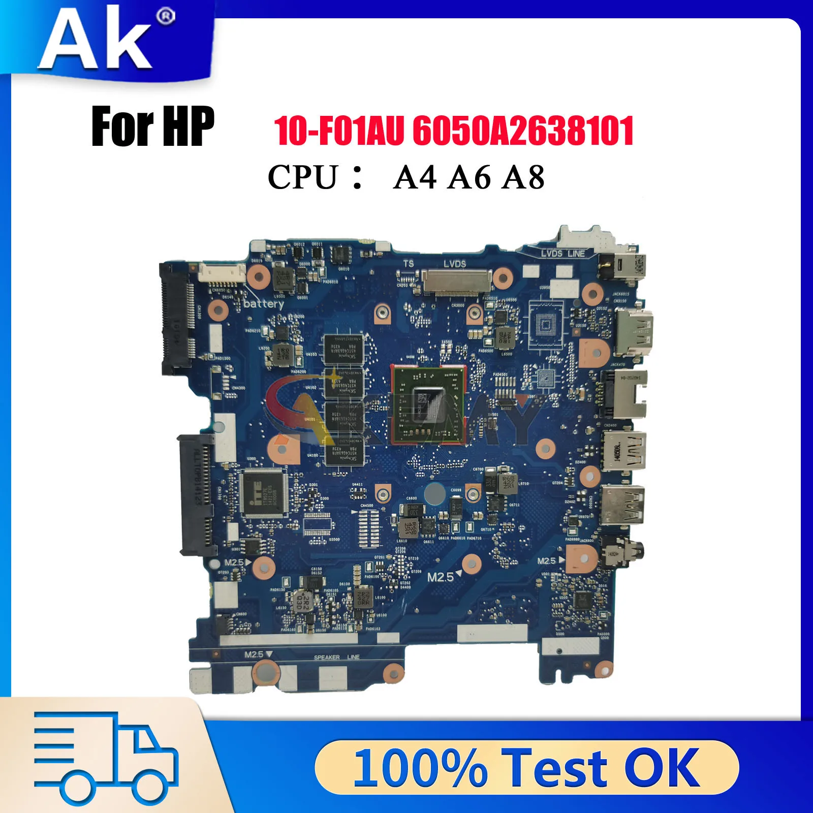 

6050A2638101 для ноутбука HP Pavilion 10Z-F100 10-F, материнская плата 758647-501 769701-501 с процессором E1-6200T, 2 ГБ ОЗУ, 100% полностью протестировано