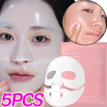 Collagen Moisturizing Face Mask Shrink Pores Deep Hydrating Absorbable Mask Refreshing Brightening Hydrogel Soft Mask Skin Care